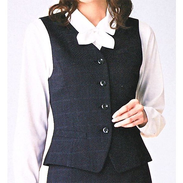  09号 SELERY ネイビー 事務 OL制服 / 事務服 ベスト スカート の 上下セット ブラウス リボンのオマケ付(レディースファッション)｜売買されたオークション情報、yahooの商品情報をアーカイブ公 その他