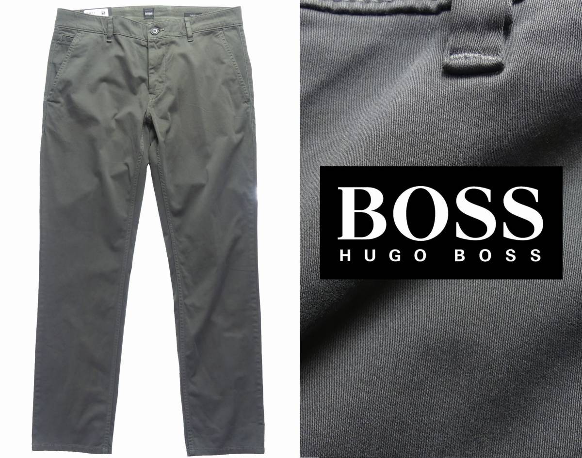 通年物29，000円新品HUGO BOSSヒューゴ・ボス★ウエストも伸縮してフィット性◎ウォッシュ加工スリムフィットパンツ【31インチ】