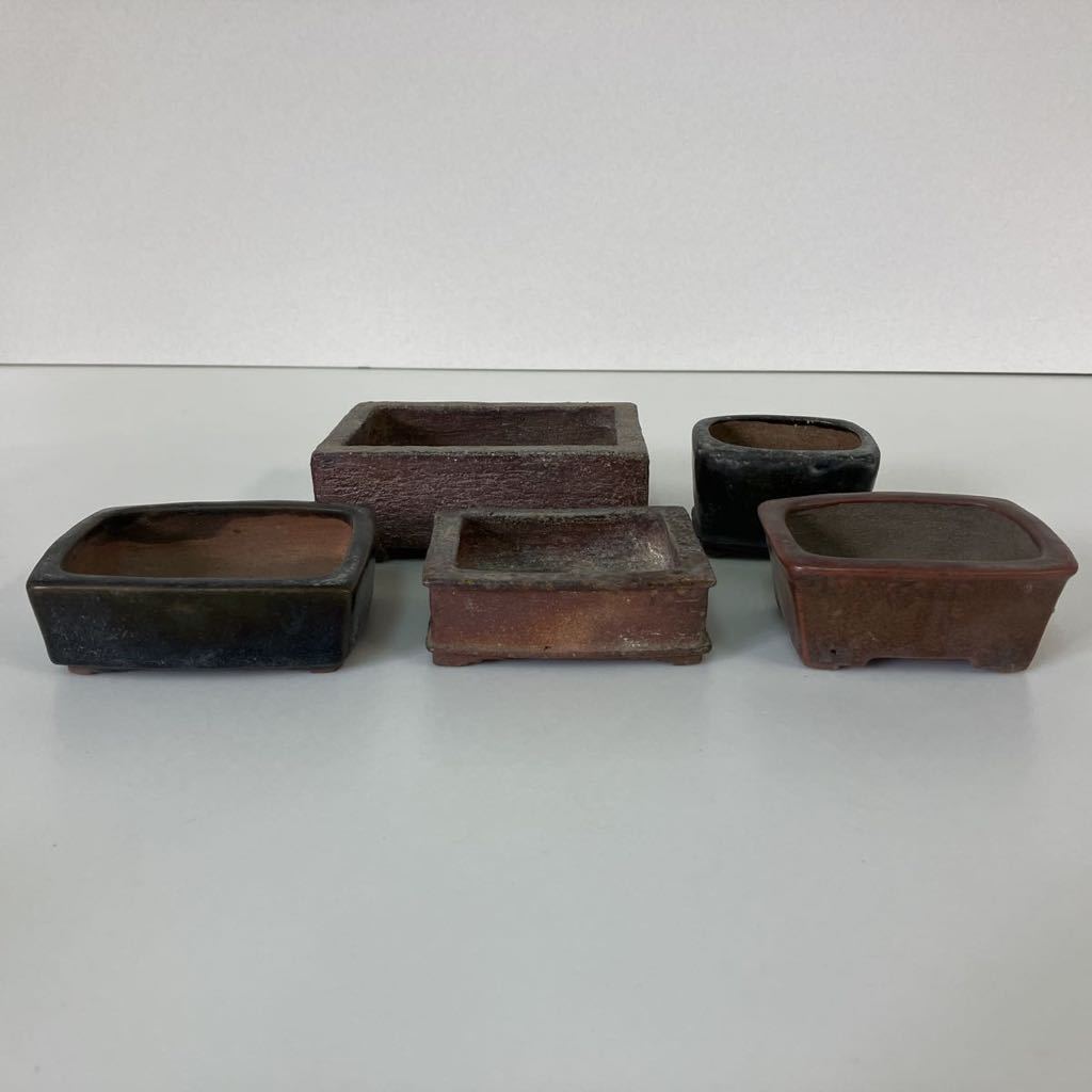 盆栽鉢 蘭万園中国 「中渡均窯外縁四角下方」 美術鉢 古盆