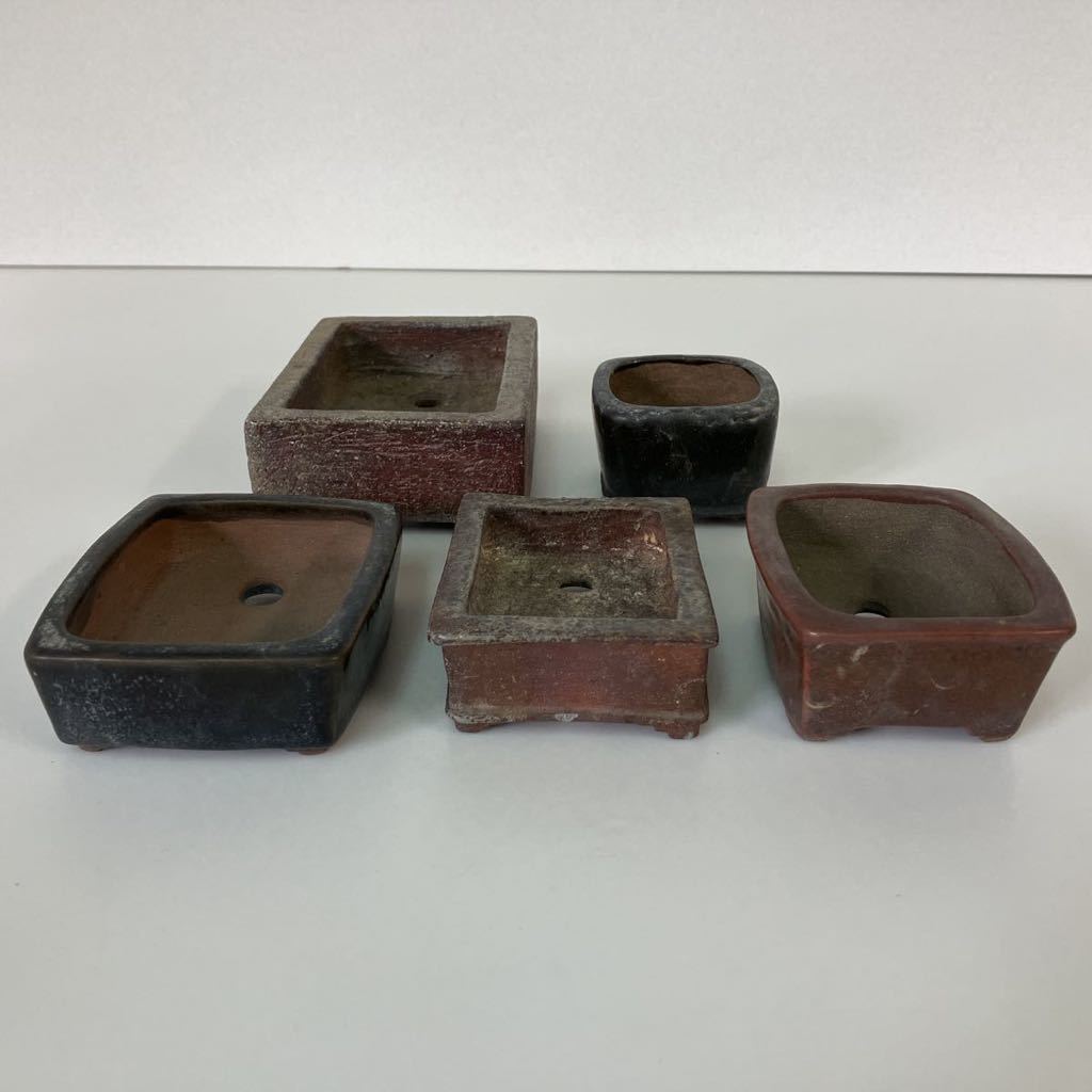 盆栽鉢 蘭万園中国 「中渡均窯外縁四角下方」 美術鉢 古盆
