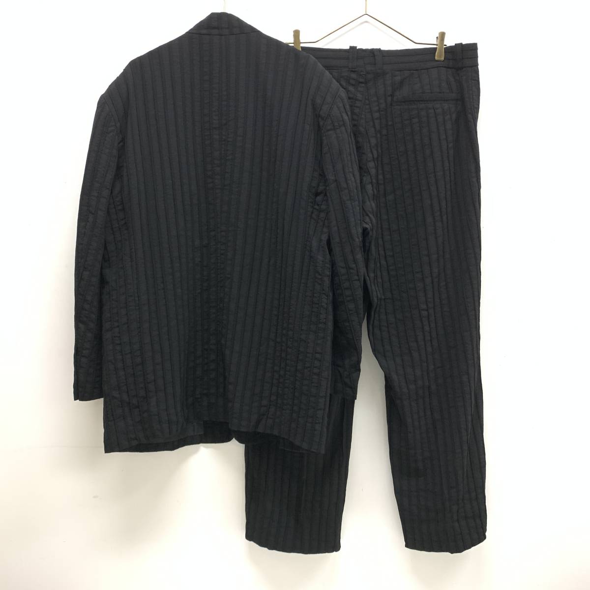 マオカラー　セットアップ スーツ ストライプ ☆個性派 l'garage'UOMO ルガラージュウオモ 日本製 セットアップ