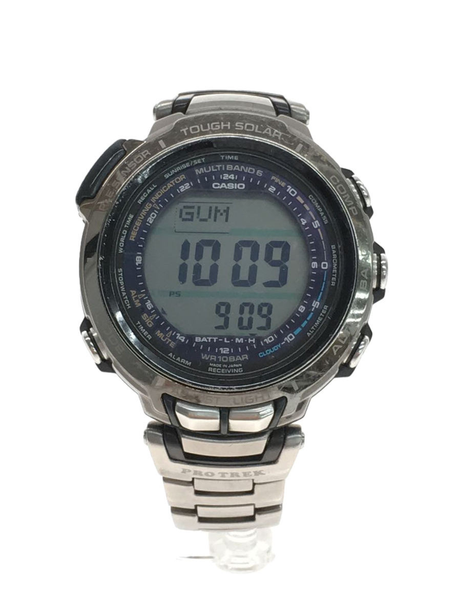 CASIO◇ソーラー腕時計・PROTREK/PRX-2000T-7JF/デジタル/シルバー