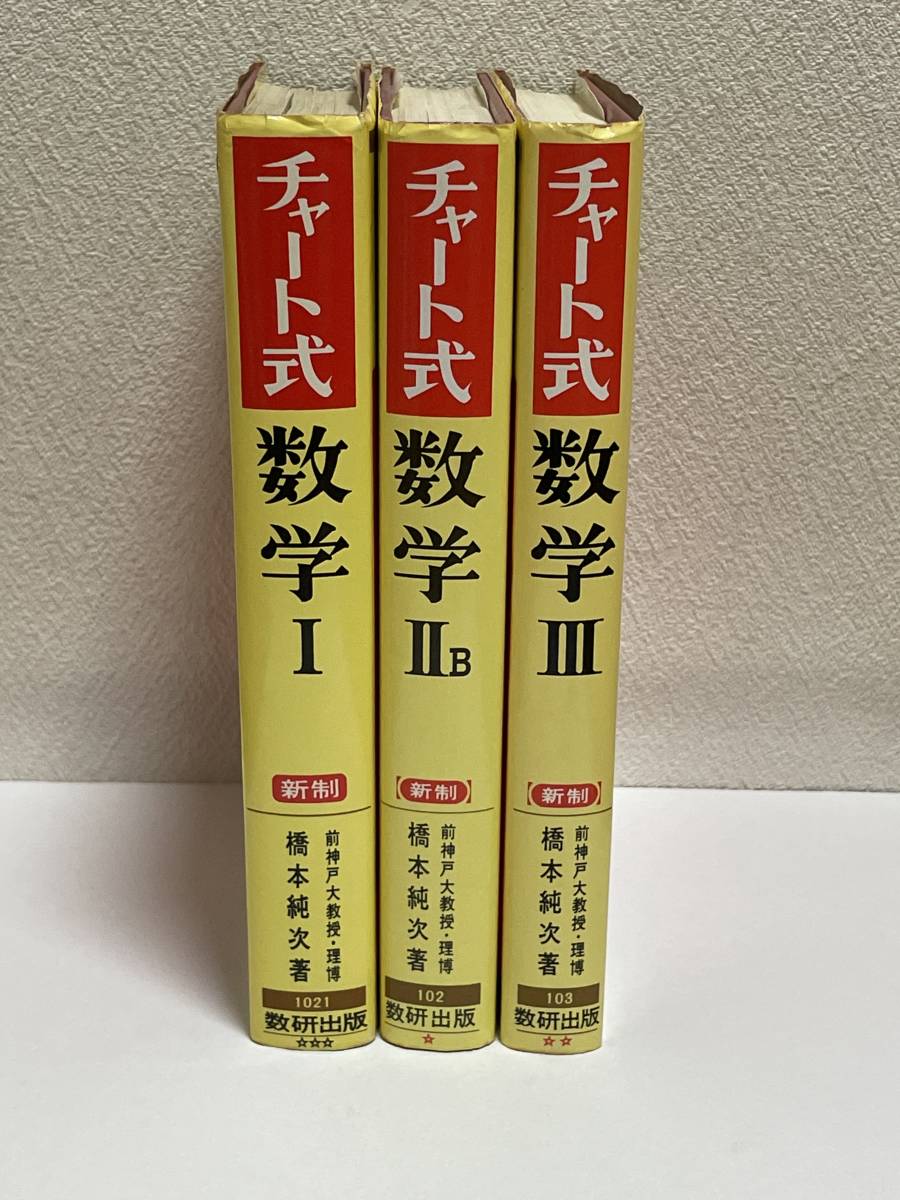 新制 チャート式 数学Ⅰ、ⅡB、Ⅲ 3冊セット 橋本純次 数研出版 1974 