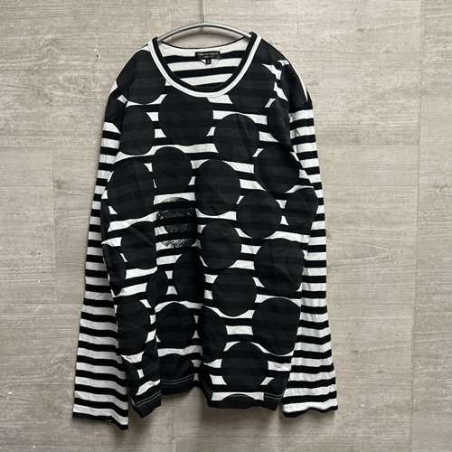 100%新品，人気 COMME des GARCONS HOMME PLUS コムデギャルソン オムプリュス AD2012 ドットボーダーカットソー M 中目黒B8(長袖Tシャツ)｜売買されたオークション情報、yahooの商品情報をアーカイブ公開 - オークファ 男性用