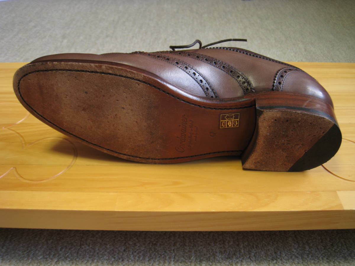 お得，高品質 良品★ Cordwainer ウイングチップ レザーシューズ 42 ブラウン メンズ 27 茶 スペイン グッドイヤーウェルト コードウェイナー ビジネス
