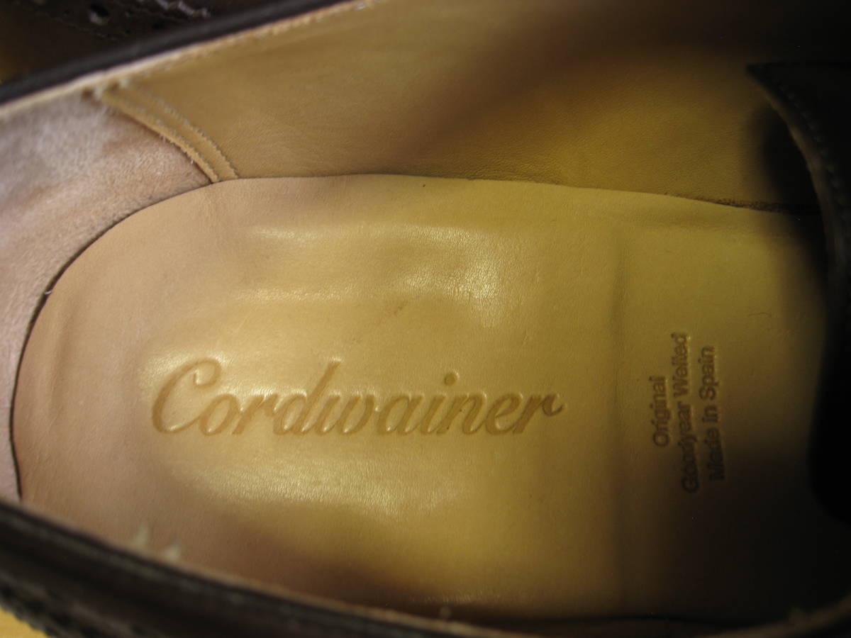 お得，高品質 良品★ Cordwainer ウイングチップ レザーシューズ 42 ブラウン メンズ 27 茶 スペイン グッドイヤーウェルト コードウェイナー ビジネス