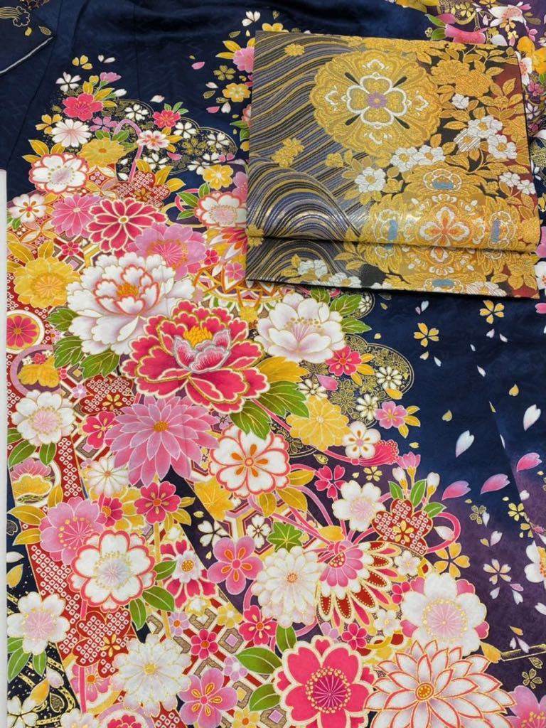 振り袖 フルセット 刺繍半襟付長襦袢 成人式 金彩加工 刺繍入り