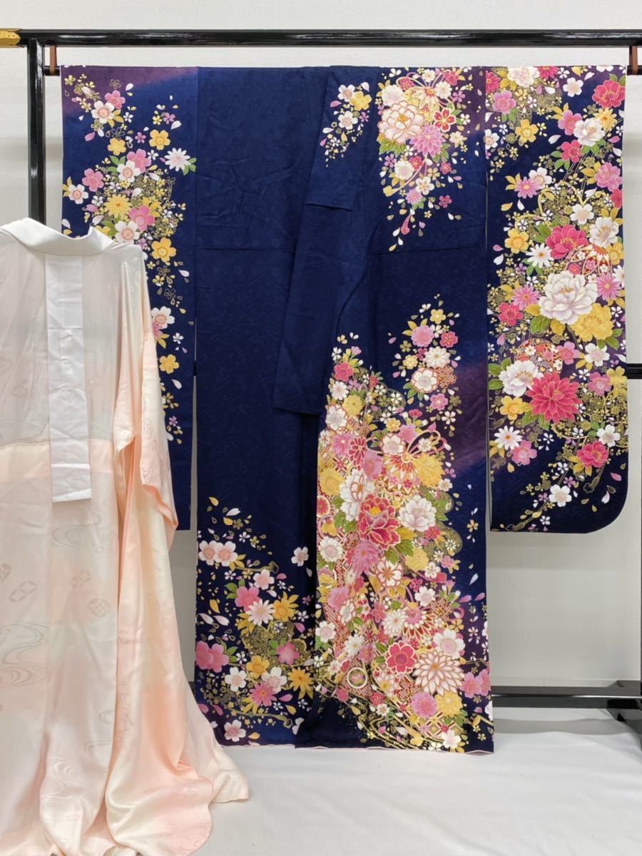 振り袖 フルセット 刺繍半襟付長襦袢 成人式 金彩加工 刺繍入り