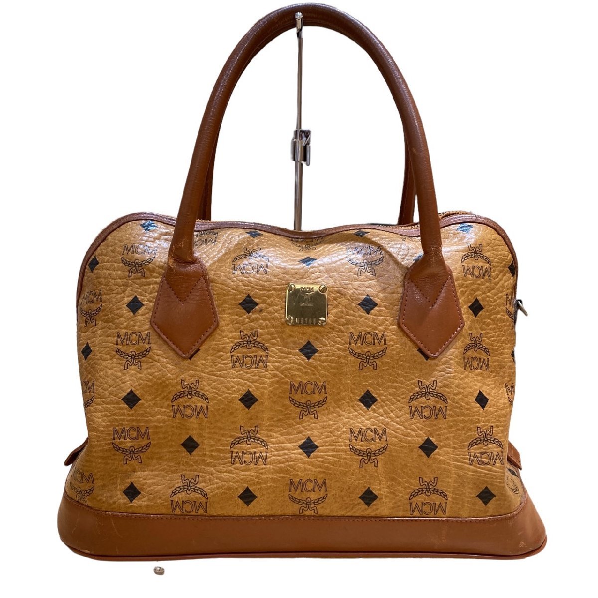 人気，得価 エム シー エム MCM ヴィセトス ハンドバッグ STなし 型崩れ有 ファスナー部一部破れ有 ブラウン系(かばん、バッグ)｜売買されたオークション情報、yahooの商品情報をアーカイブ公開 - オーク かばん、バッグ