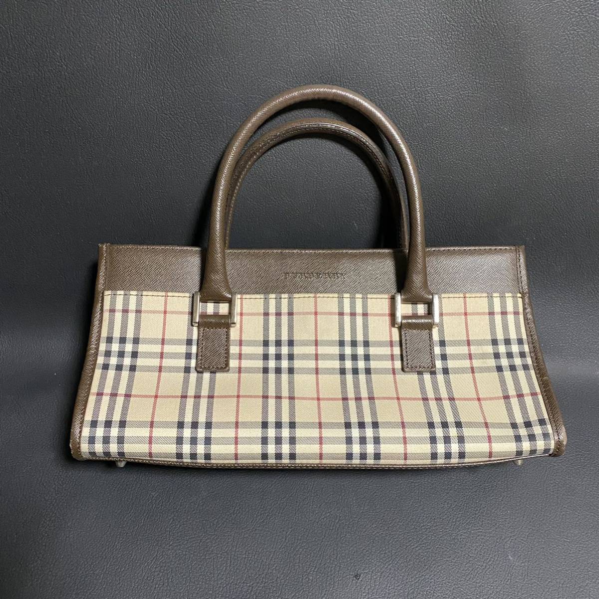 BURBERRY バーバリー ノバチェック チェック柄 ハンドバッグ ナイロン 