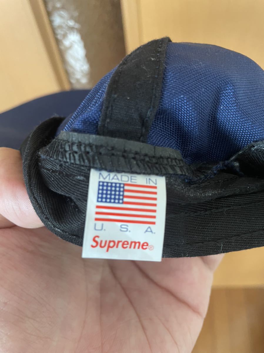 Supreme 18AW Cordura S Logo 6-Panel ネイビー キャップ PANEL