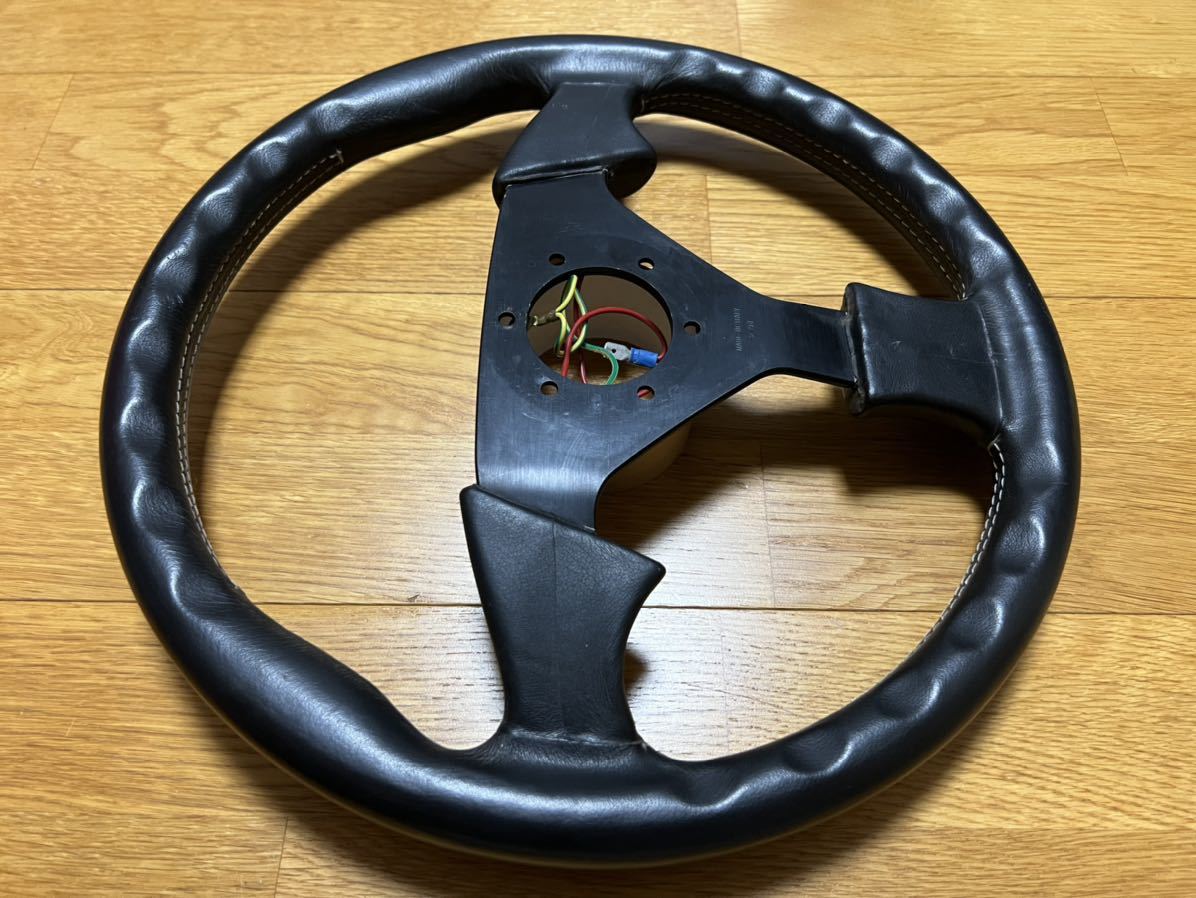1円スタート!! MOMO RECARO レザー ステアリング 91年製 モモ レカロ