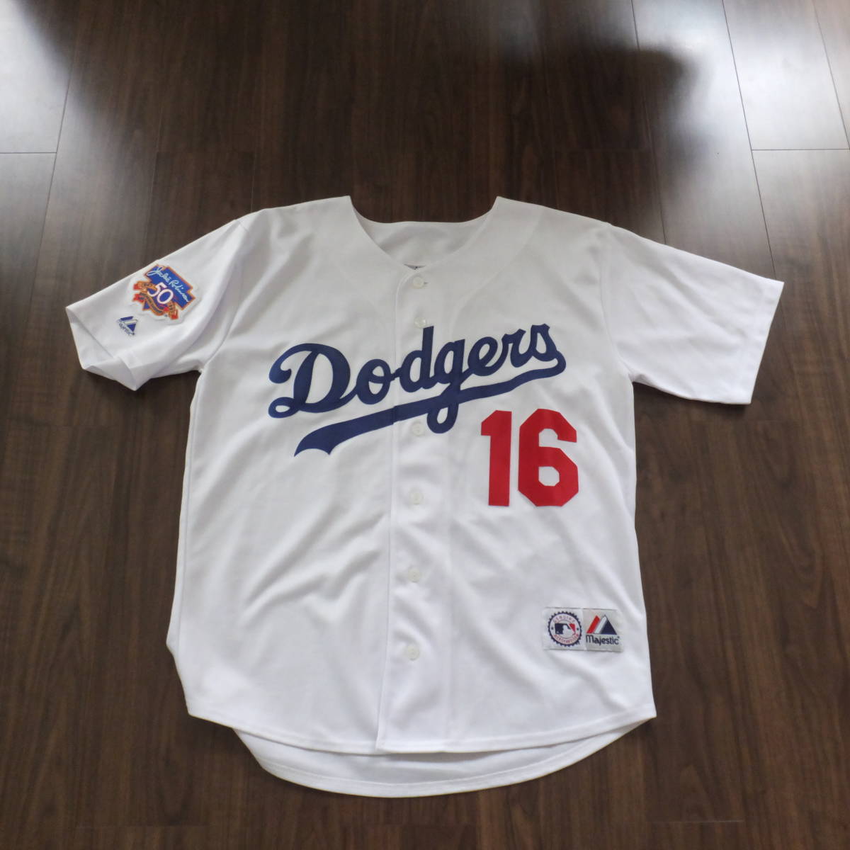 ●○【MLB/USED】LAドジャース●野茂英雄投手●すべてはこの男から始まった●Majestic製レプリカユニフォーム●背番号１６番●サイズL○●