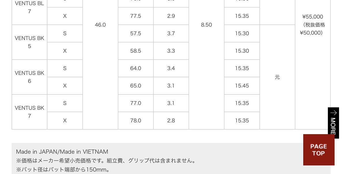 ☆ 激レア 良品 PINGスリーブ付き VENTUS BLACK VELOCORE 6X (ベンタス