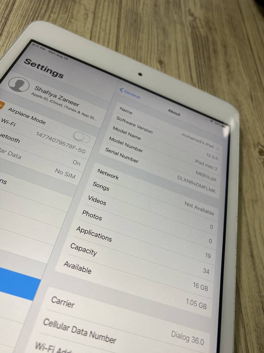iPad mini 2 Wi-Fi＋Cellularモデル 第2世代 シルバー・綺麗！□ 16gb