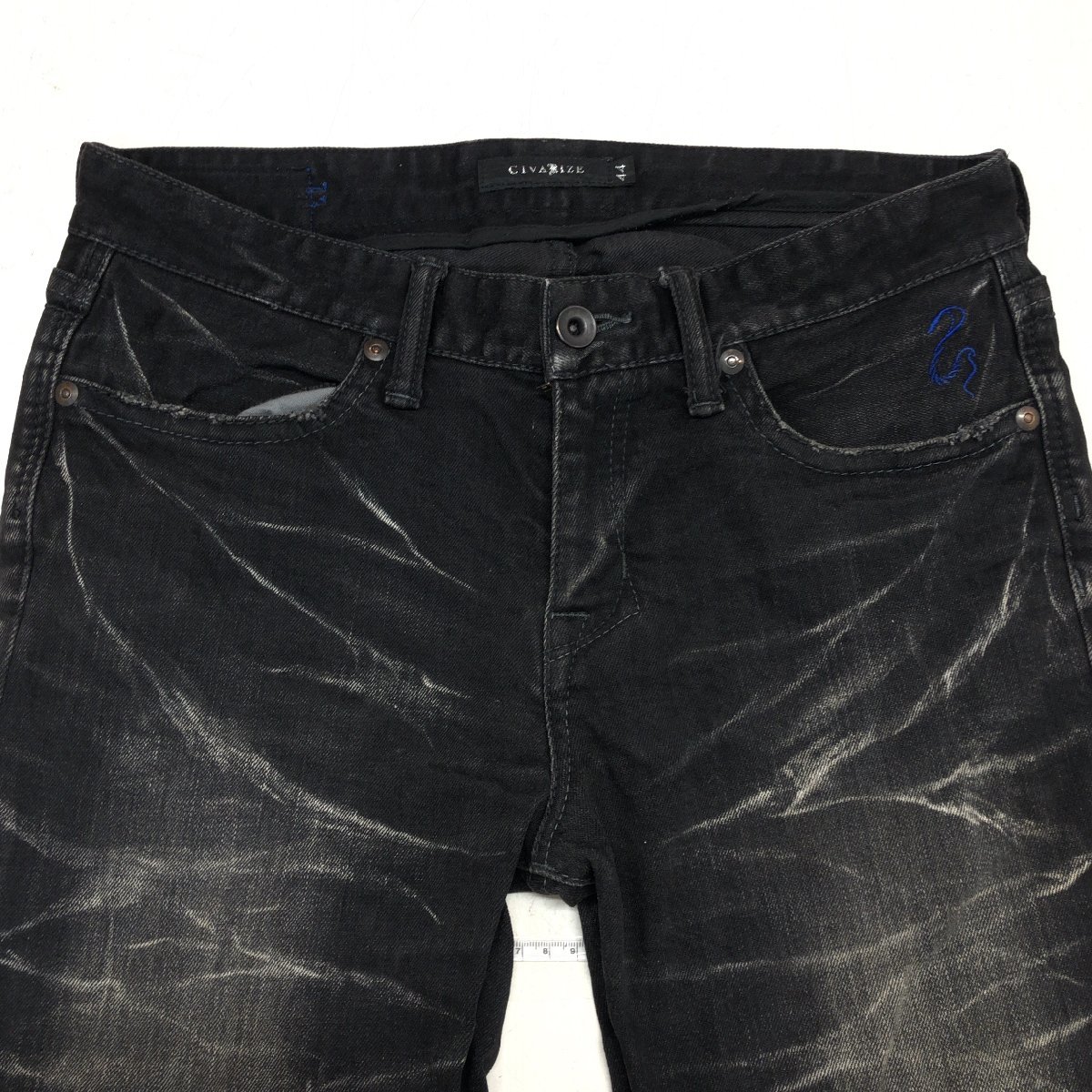 ○CIVARIZE シヴァーライズ USED加工 ストレッチ スキニー デニム