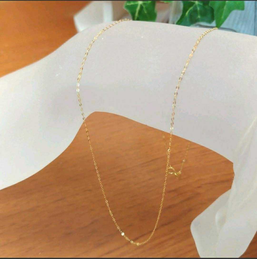 50cm K18つぶし小豆チェーンネックレス 刻印あり 新品 18金 Au750 