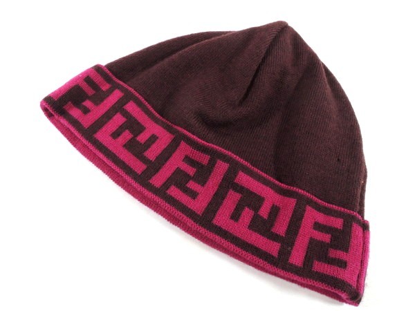 FENDI ズッカ柄 ニット帽 フェンディ ブラウン ビーニー (フェンディ