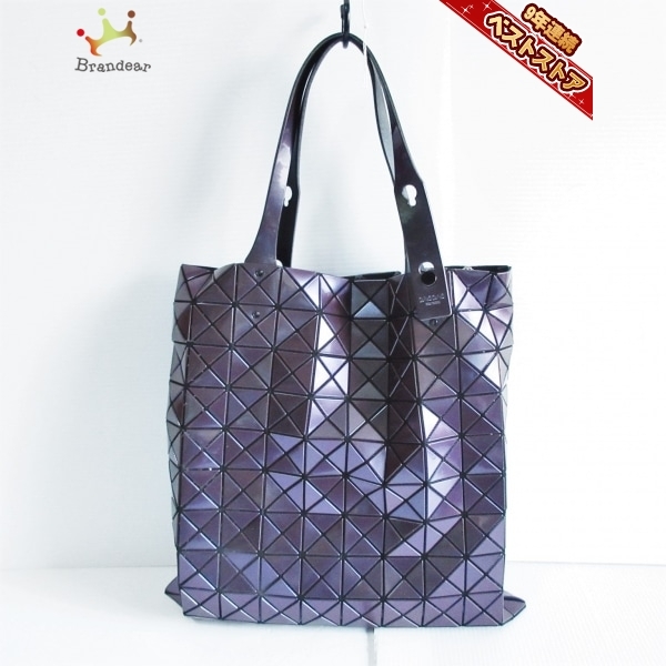 バオバオイッセイミヤケ BAOBAO ISSEYMIYAKE トートバッグ - PVC(塩化ビニール)×ポリエステル×ナイロン×レザー パープル 美品 バッグ