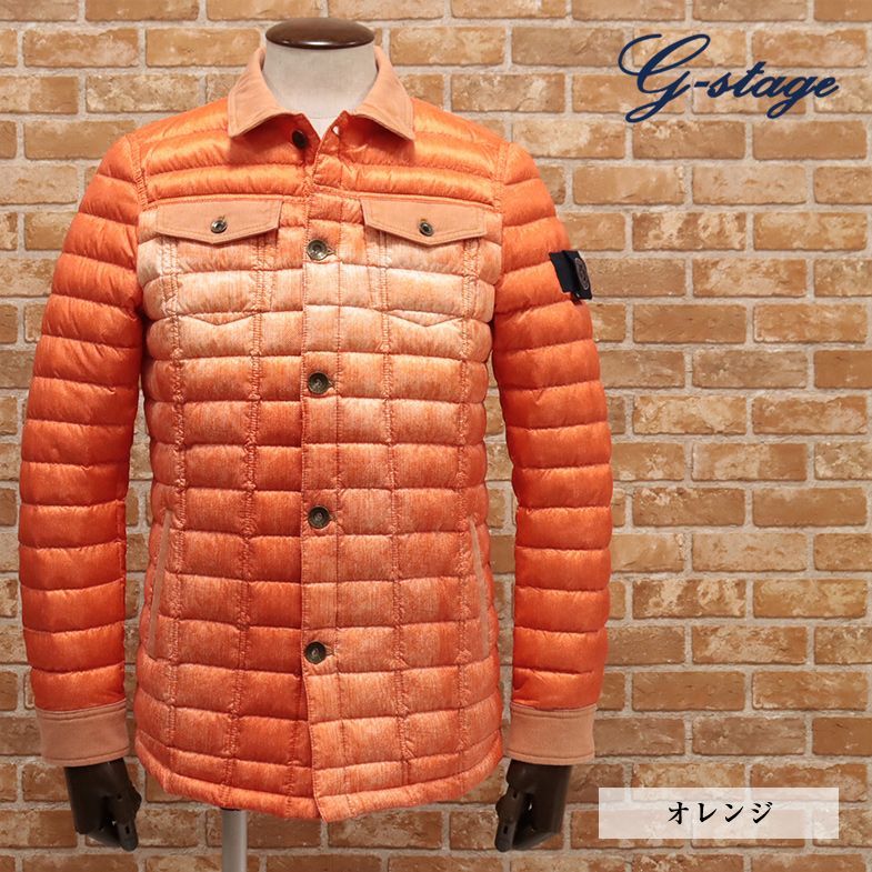 超激得，新作 1円/秋冬/g-stage/52サイズ/ダウンジャケット 撥水 軽量 デニム プリント 防寒 保温 シャツ アウター ブルゾン /オレンジ/ft125/(XLサイズ以上)｜売買されたオークション情報、yahooの商品情報をア XLサイズ以上