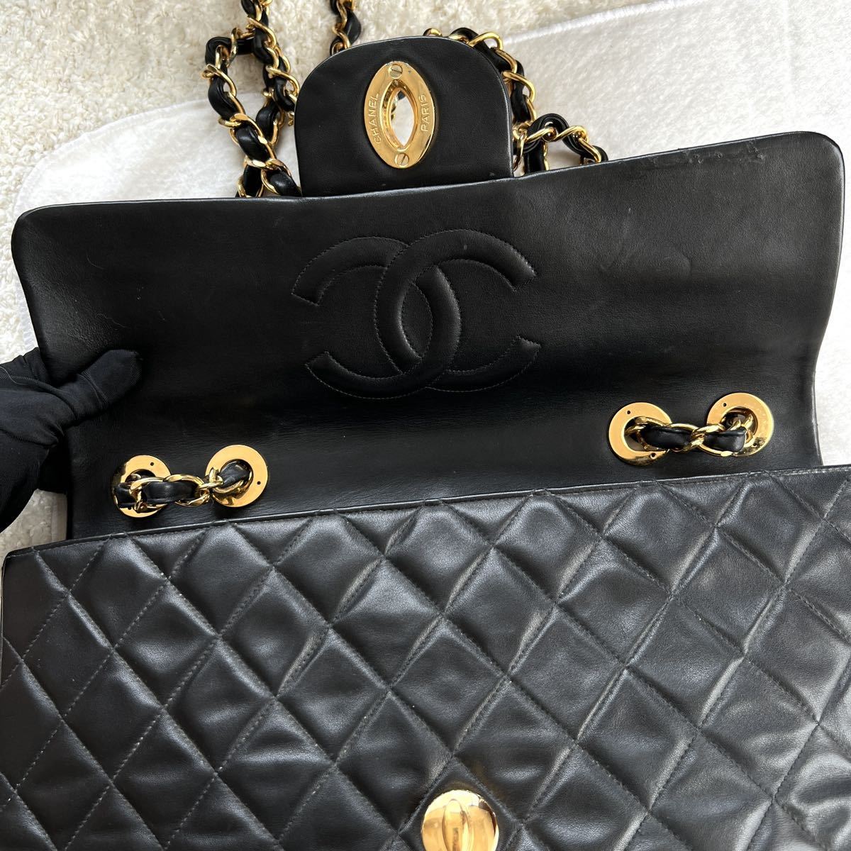 1円から シャネル CHANEL デカマトラッセ チェーン ショルダーバッグ 