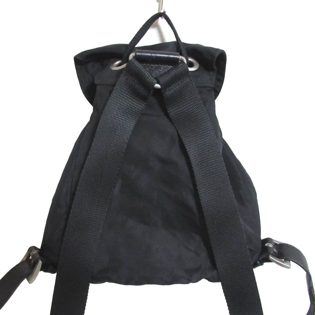 美品 PRADA プラダ 三角ロゴ ナイロン ミニリュック バッグ 黒 