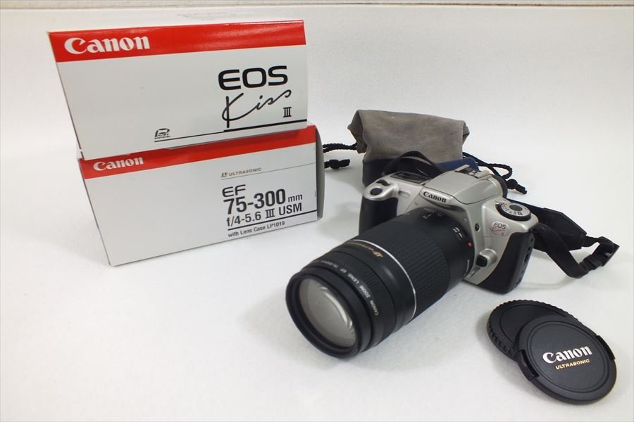 □ Canon キャノン EOSkissIII フィルム一眼レフ EF 75-300mm 1:4-5.6