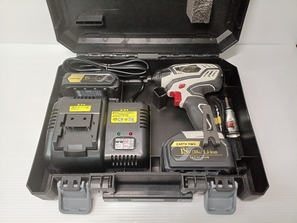 【正規品，本物保証】 品 高儀 EARTH MAN infini-Link 18V 充電式インパクトドライバー IDR-180LiC 2020年製 YR-50277(本体)｜売買されたオークション情報、yahooの商品情報をアーカイブ公開 - オークファン インパクトドライバ