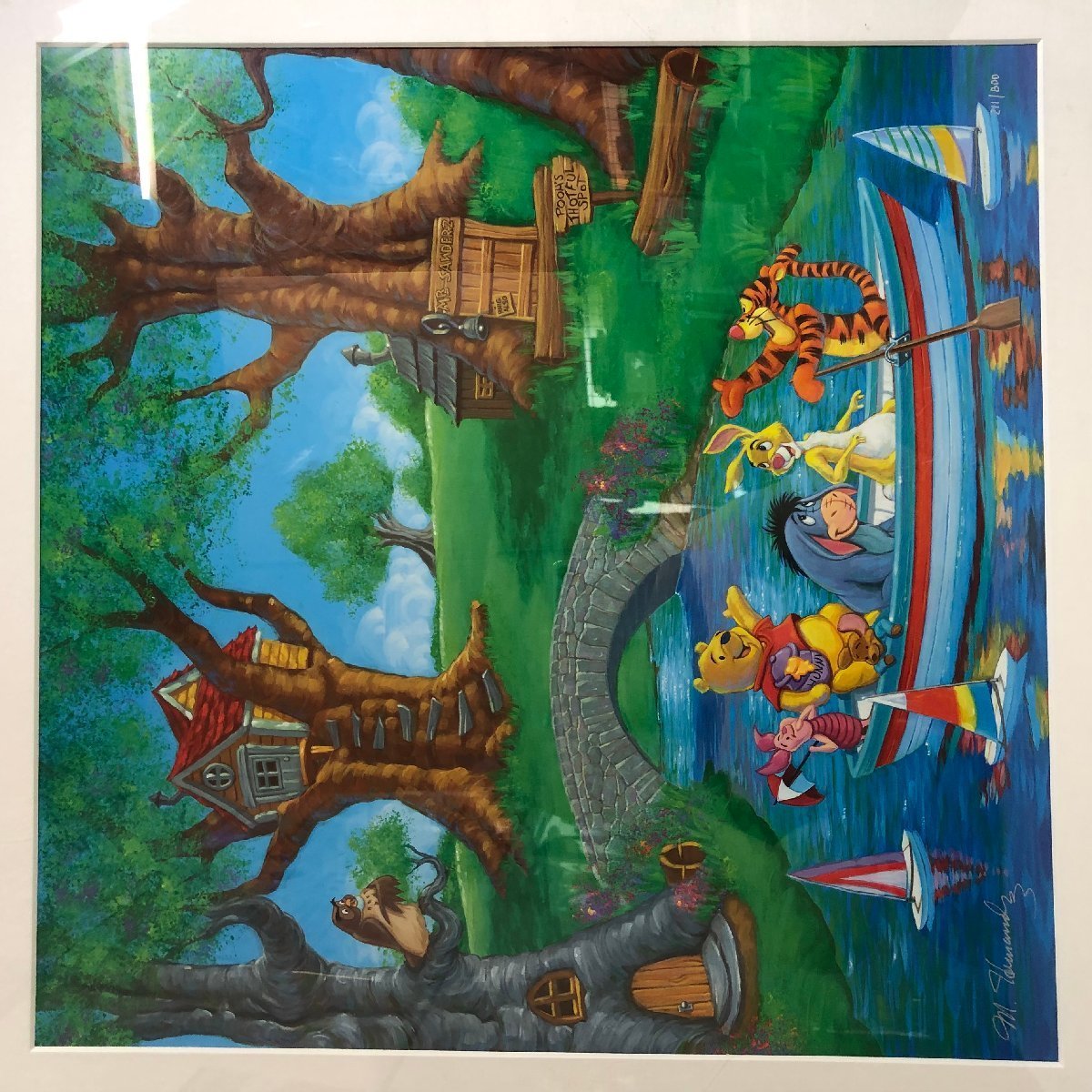 f001 H Manny Hernandez くまのプーさん/森の仲間たち リトグラフ 絵画