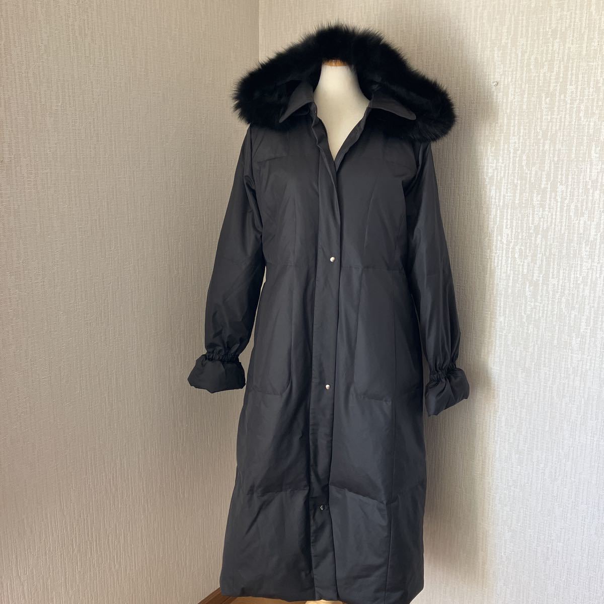 レリアン Leilian□大きいサイズ13＋□上質ダウンロングコート 毛皮 