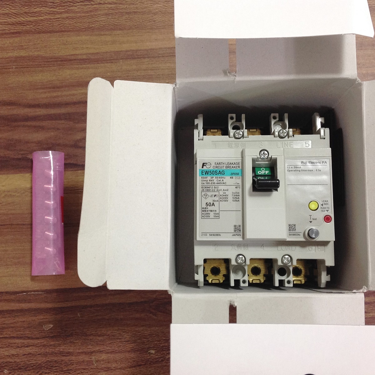 【WH-4190】未使用 Fuji Electric 富士電機 汎用形配線用漏電遮断器 EW50SAG -3P050