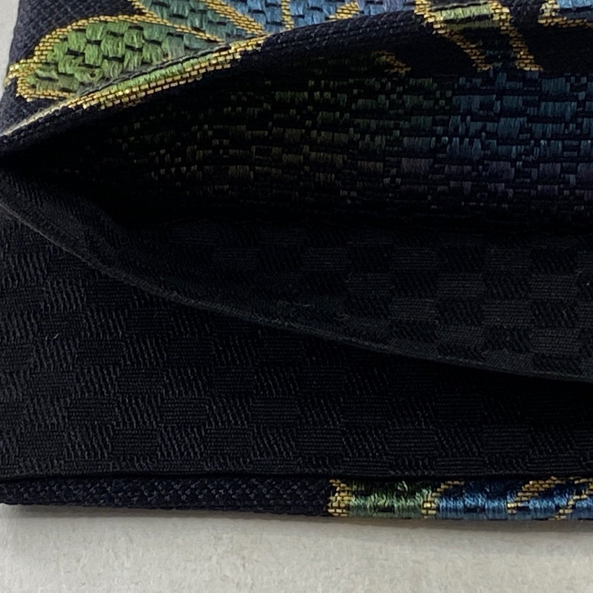 【競ナビ】袋帯 美品 名品 草花 箔 黒 六通 正絹 【中古】 袋帯 名品 美品 50%OFF 鳥 K50