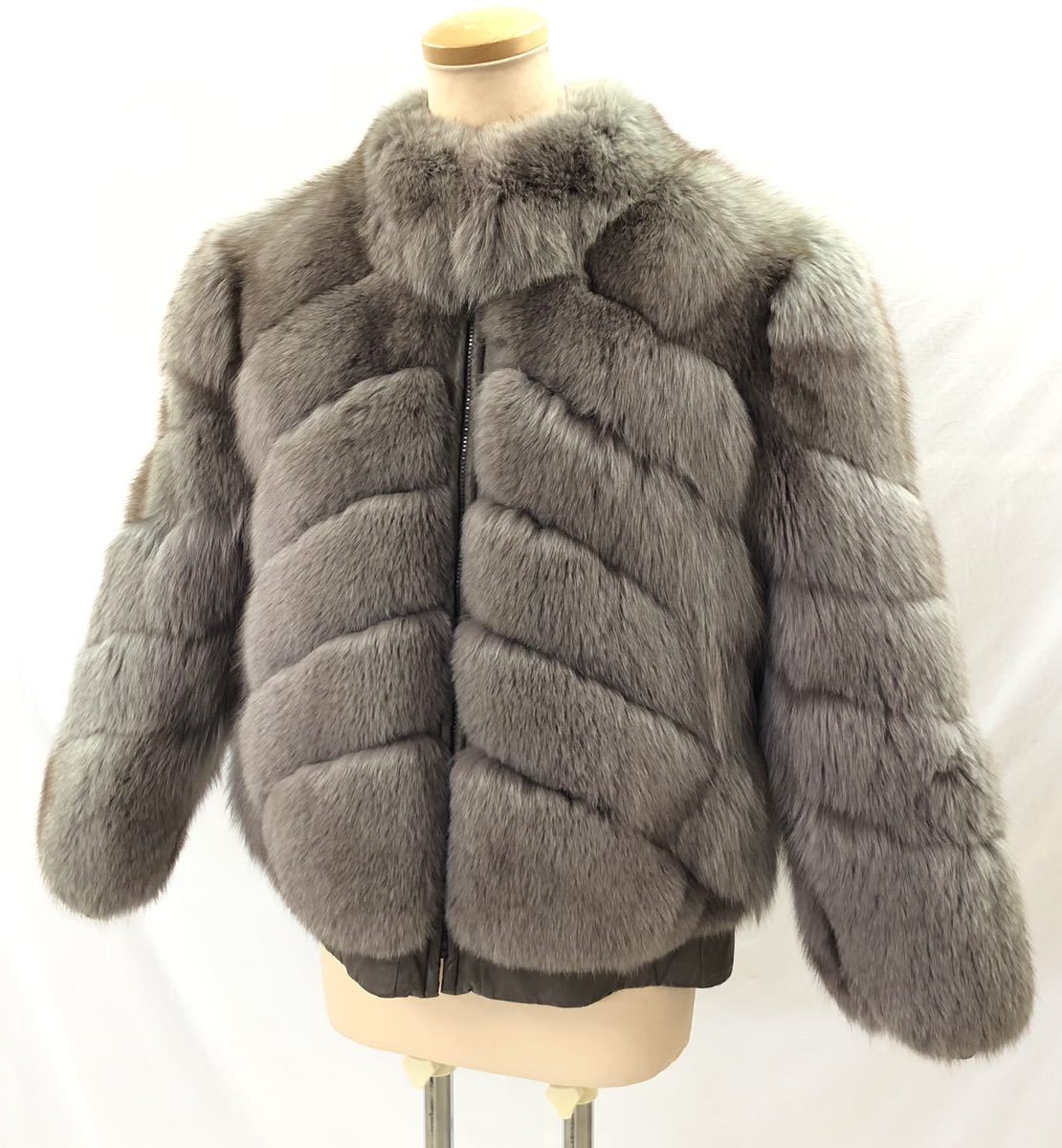 FN6888B【1000円スタート!!】 SAGA FOX サガフォックス 毛皮 ファー フォックス ジャケット セミロング コート ハーフコート F