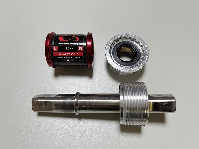 チタン軸 TOKEN TK868TBT スクエアテーパーBB 68-113.5mm トーケン