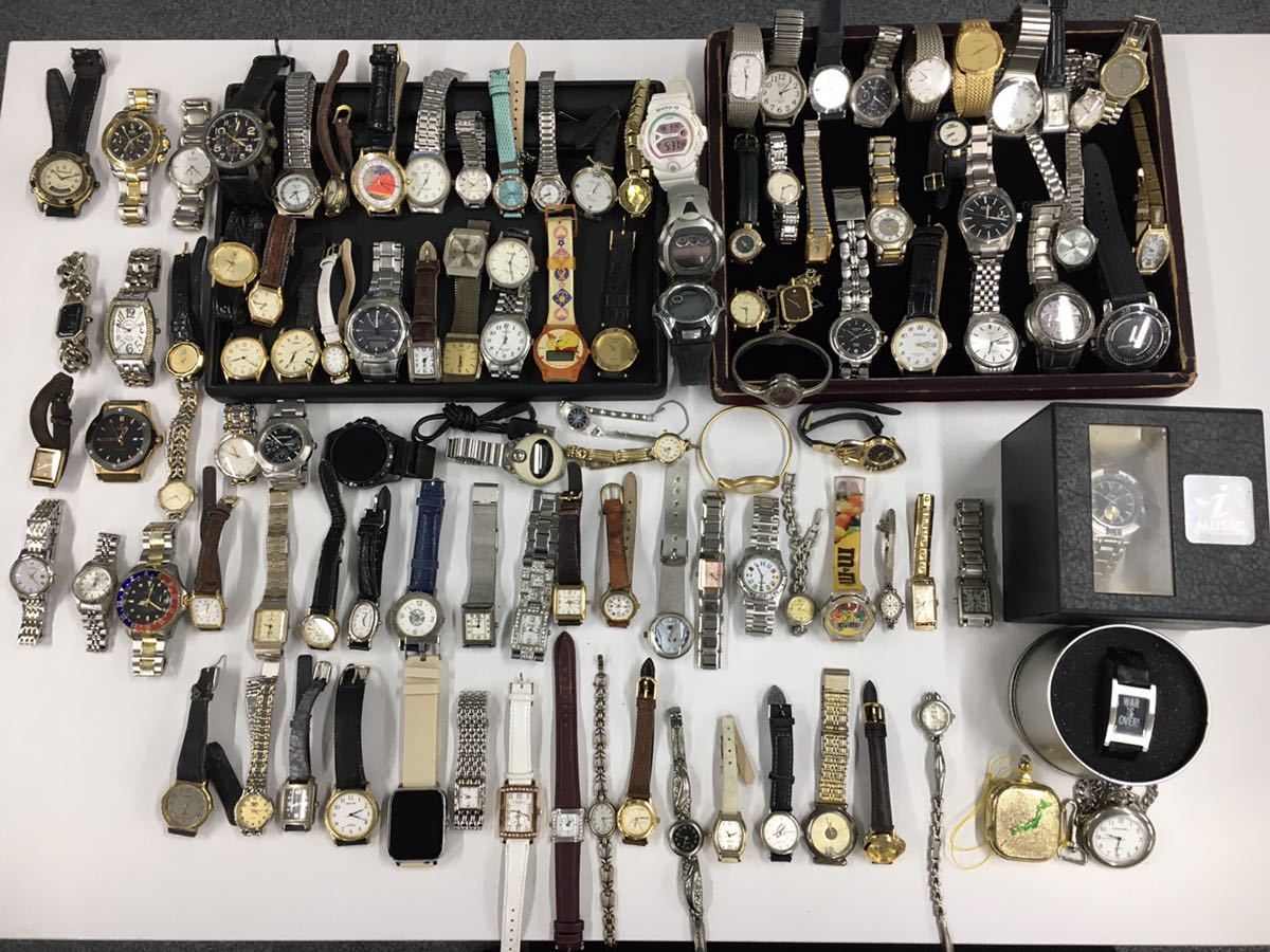 まとめて　108個　時計　SEIKO CASIO CITIZEN ブランド時計含む　RADO YSL クォーツ　自動巻き　手巻き　