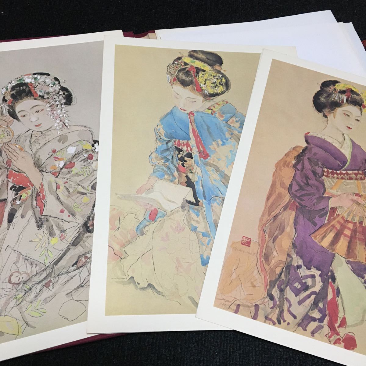 木版画 12枚 日本画 美人画 舞子 宮本三郎 版画 復刻【作家物