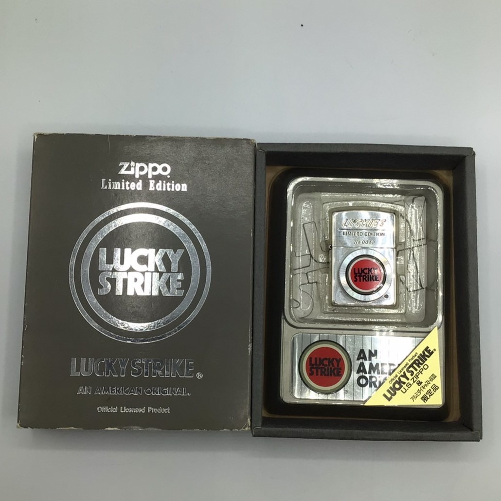 6370】希少!ZIPPO ジッポー LUCKY STRIKE アルミダイキャスト