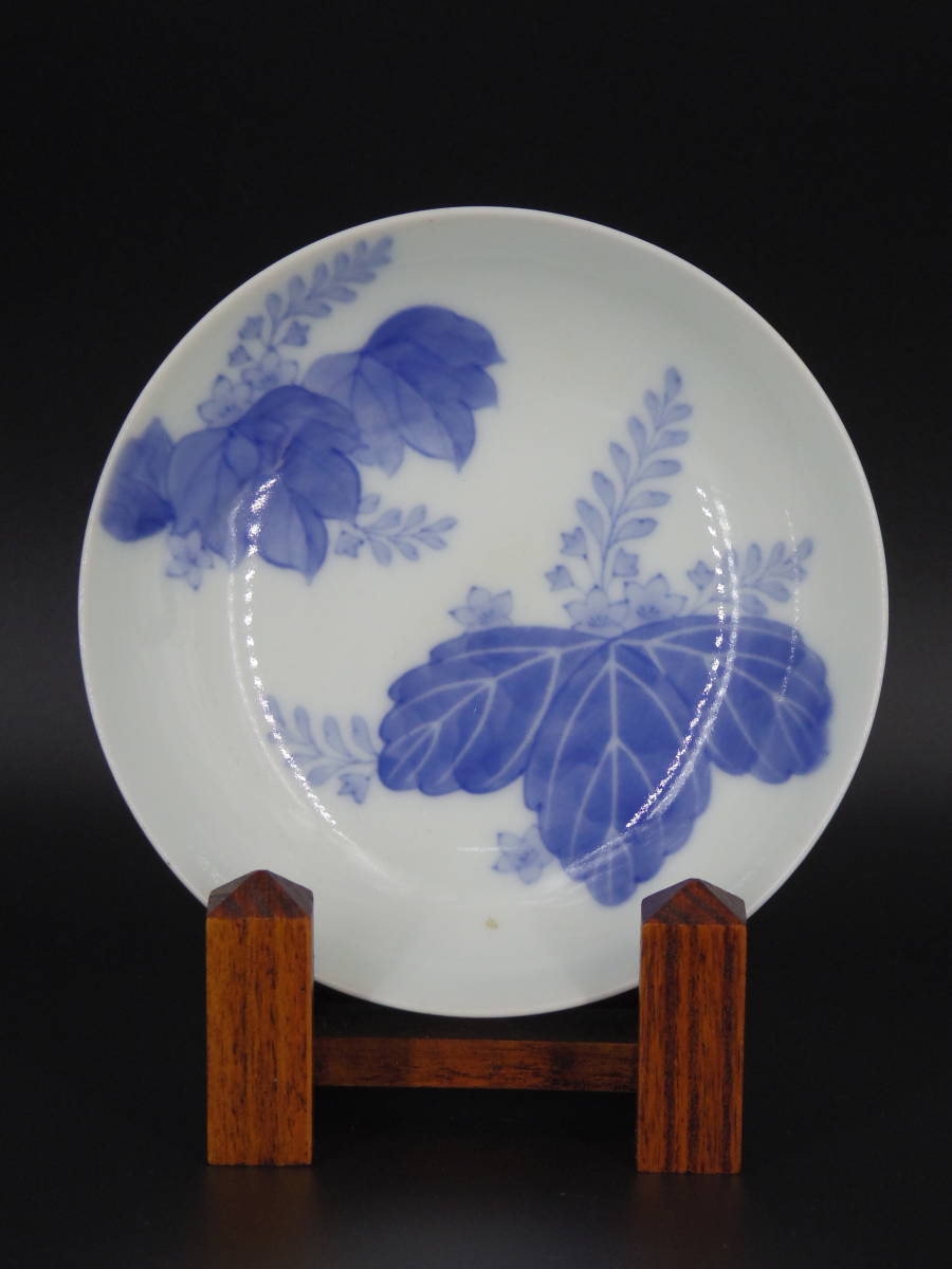 ◇◇鍋島 藍鍋島 鍋島焼 《染付桐花葉文小皿》◇◇ 工芸品