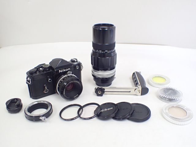 Nikon ニコン 一眼レフカメラ F2 ＋ NIKKOR 50mm F2、NIKKOR-Q・C Auto 200mm F4 接写リング、ガンカプラー 付 † 67792-1 F2 Nikon ニコン 動作露出計 本体のみ F1