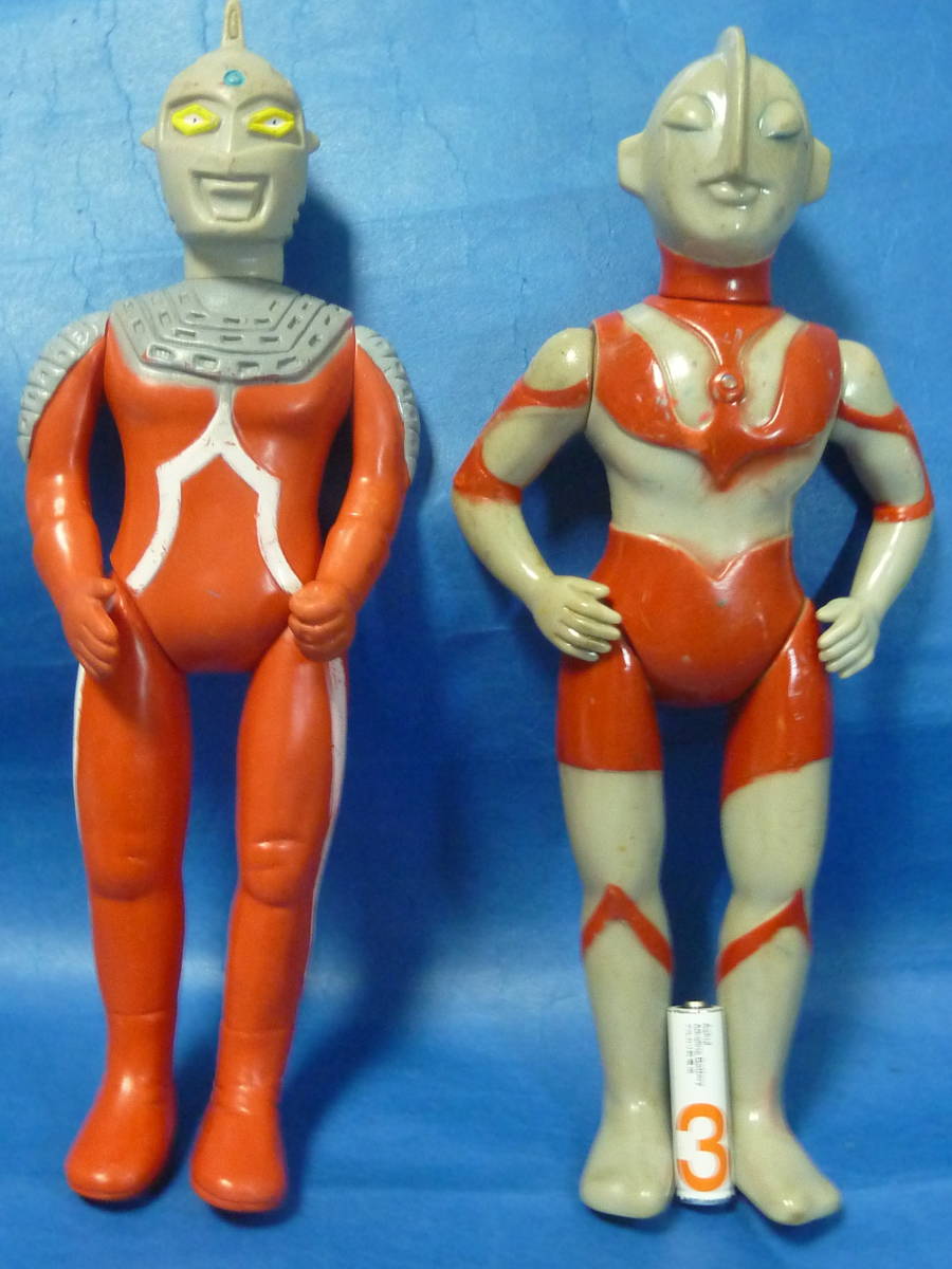 30センチソフビ□マルサン当時物ウルトラセブンとウルトラマン□難有り