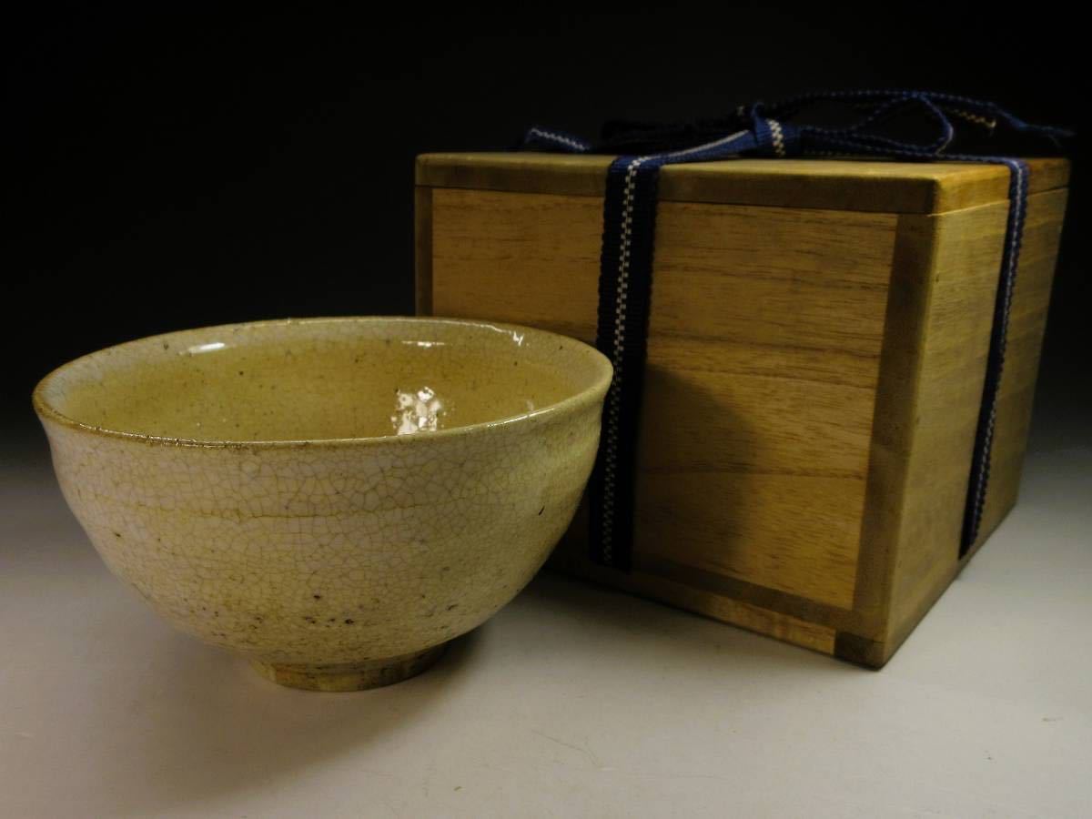 漸】江戸時代中期～後期 萩茶碗 古萩茶碗 萩焼 古美術 茶道具 時代箱