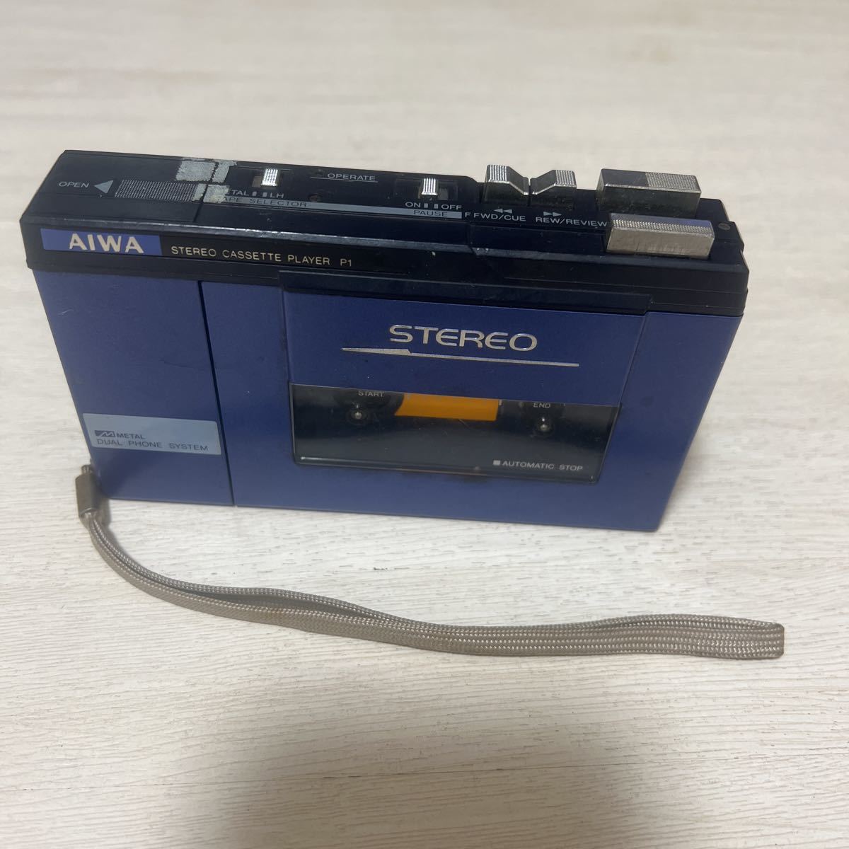 AIWA Yahoo!オークション 「aiwa - HS-P1 ステレオカセットプレーヤー hs」カセットプレーヤー (ポータブル Aiwa カセットプレーヤー HS-RX727 07444レトロオーディオ&frasl;Aiwa&frasl;ステレオカセットプレーヤー&frasl;HS-P1BL CassetteBoy SA596△AIWAアイワ aiwa HS-P15