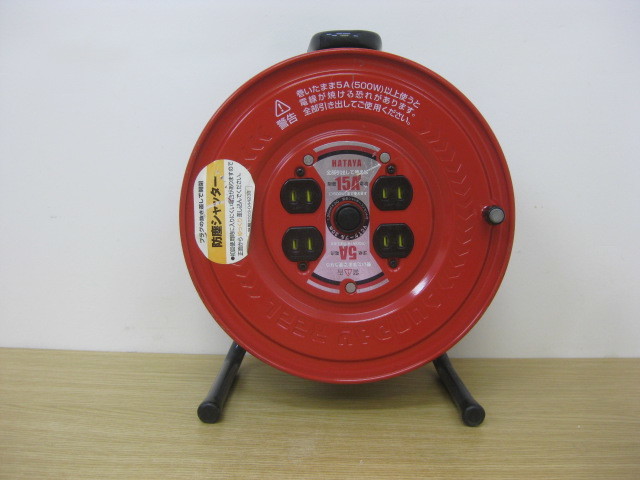 HATAYA VCTケーブル コードリール 屋内型 30m 延長コード ドラムリール 工具 S-30型 HATAYA 畑屋製作所 屋内用 コードリール 電光ドラム VCTケーブル S-30