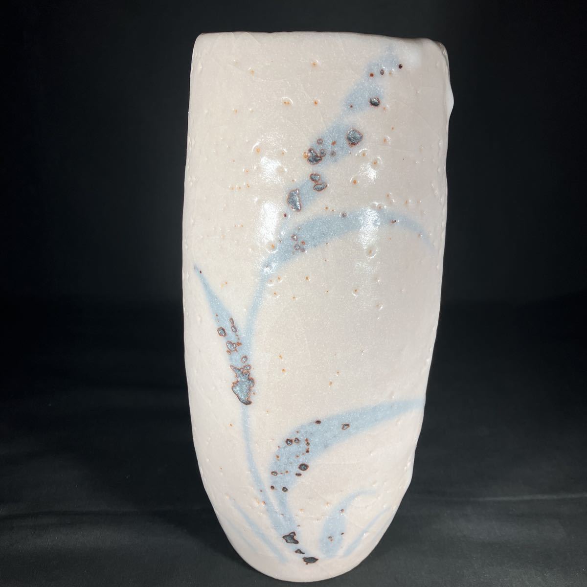 加藤孝造 志野 花入 人間国宝 共箱 共布 加藤孝造 人間国宝 共箱