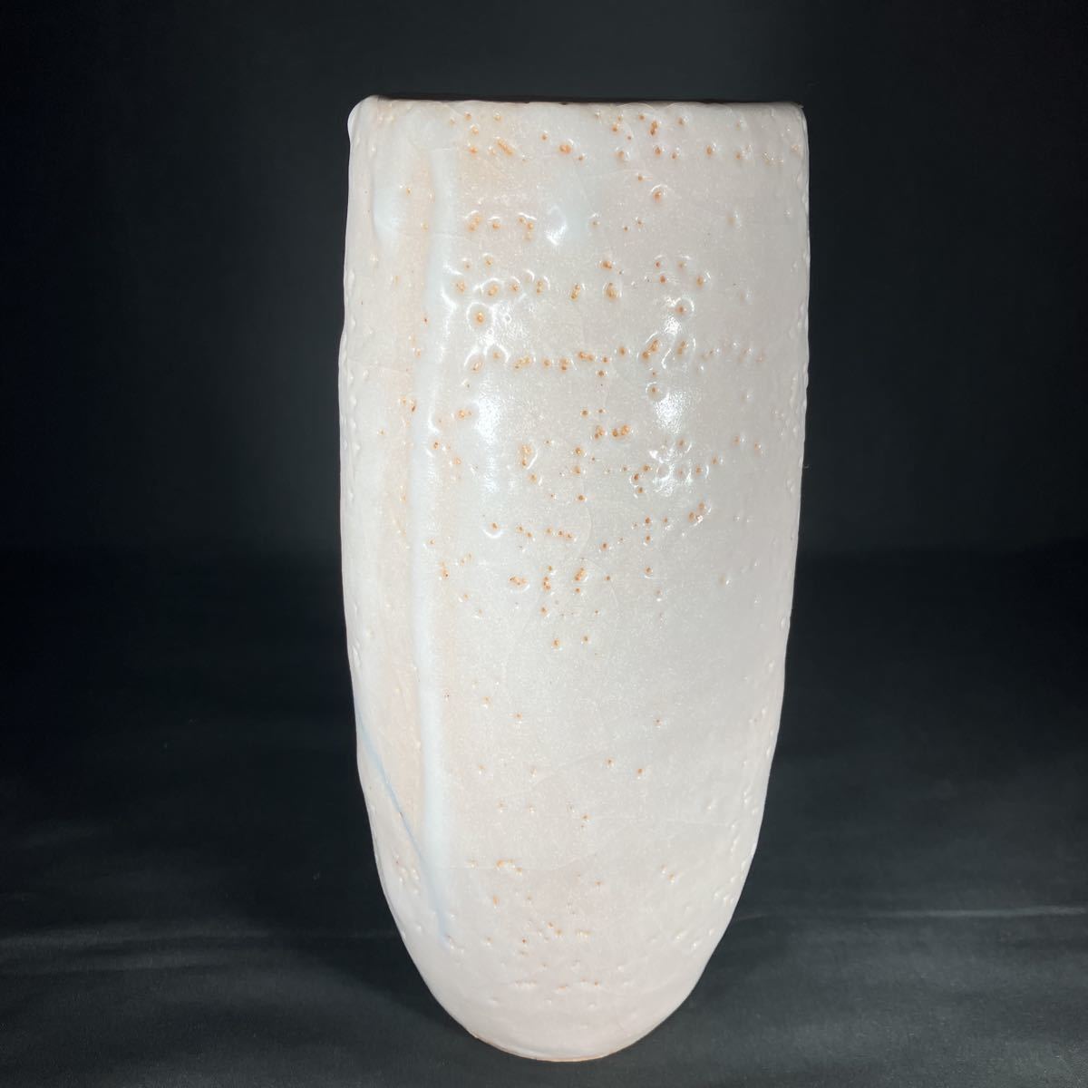 加藤孝造 志野 花入 人間国宝 共箱 共布 加藤孝造 人間国宝 共箱