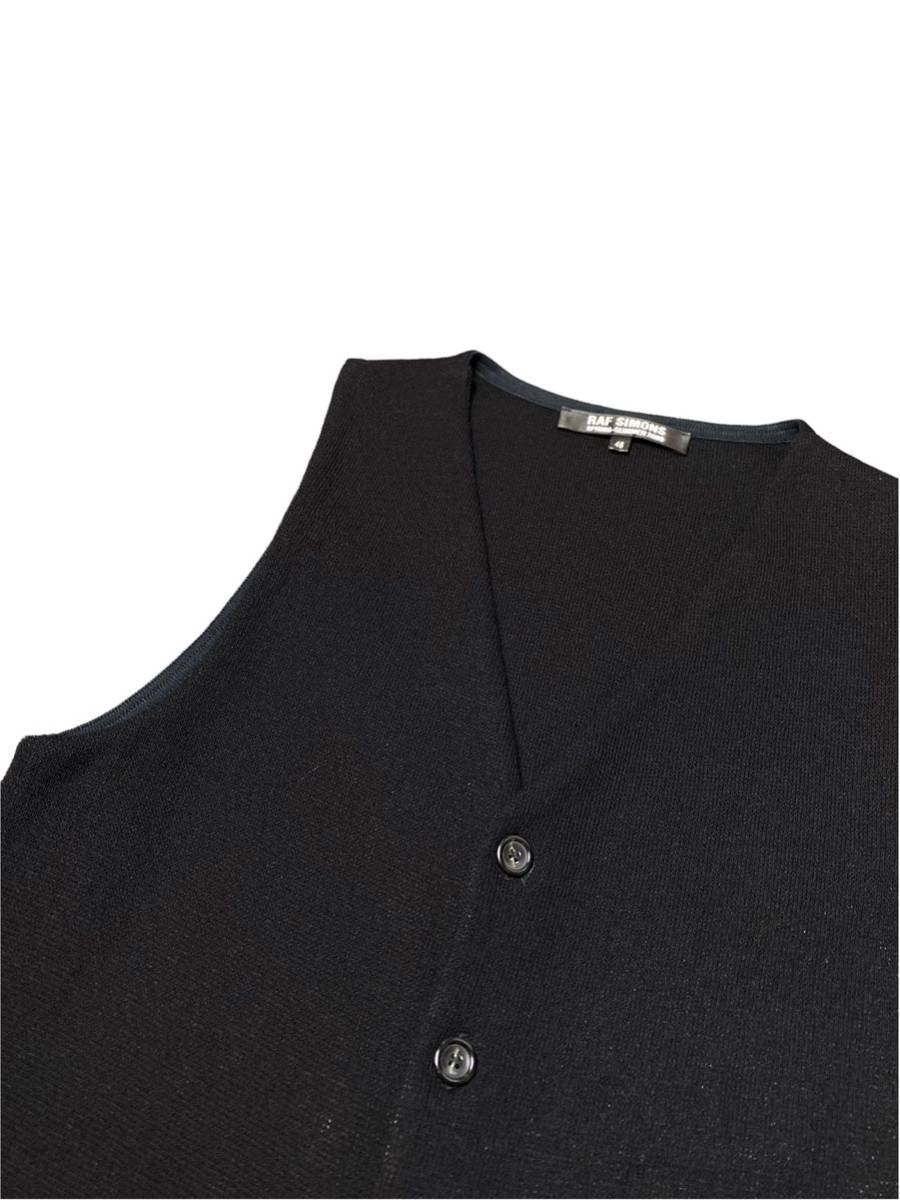 RAF SIMONS ラフシモンズ 2009SS ニットベスト ブラック サイズ46