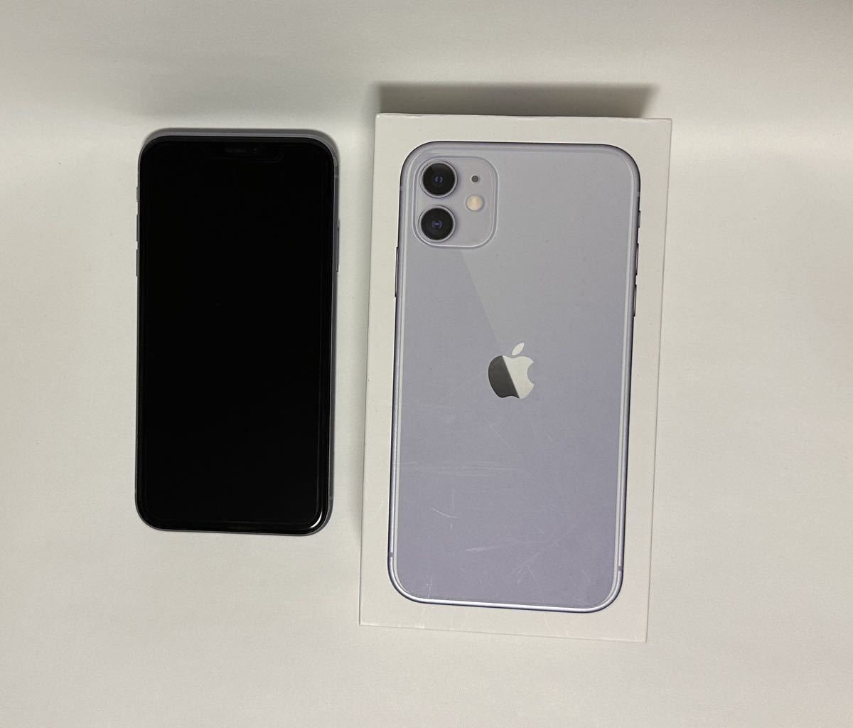 パープル 128GB iPhone 0 Apple - iPhone11 本体 背面割れあり 