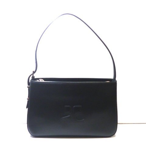 美品】courreges クレージュ ハンドバッグ フォーマル ブラック 