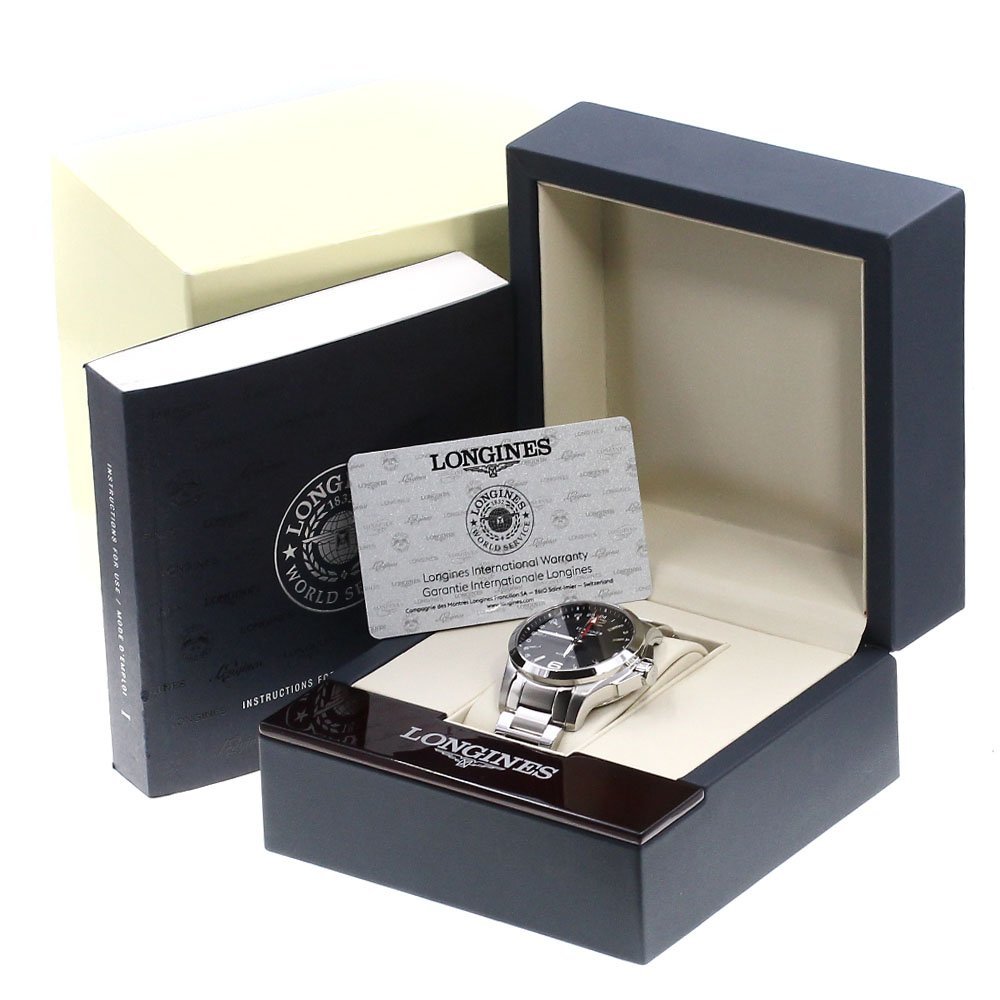☆美品★箱・保証書付き【LONGINES】ロンジン コンクエスト L3.687.4 自動巻き メンズ_706777