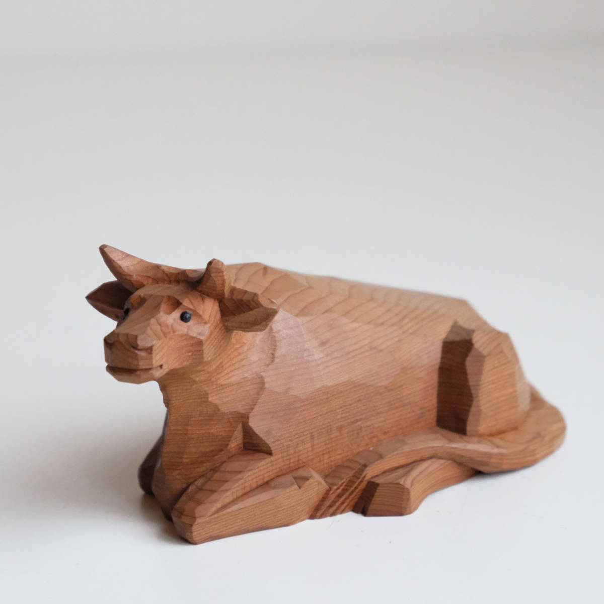 オブジェ - 置物」木工、竹工芸 (工芸品) 「牛 Yahoo!オークション の 